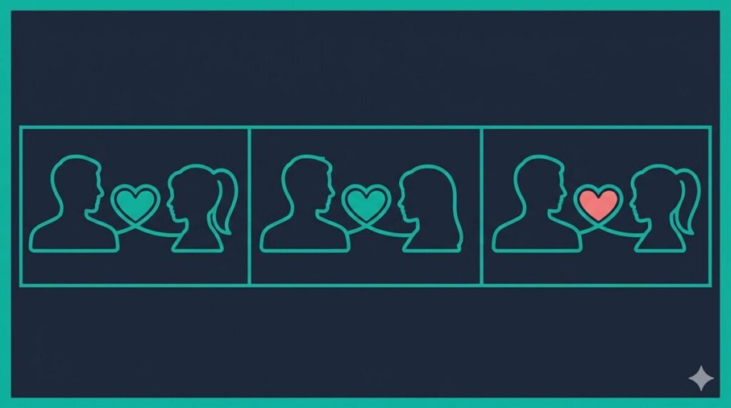 ラブキン2最終回で成立した3組のカップル（たいじゅ＆まりや、たいせい＆はづき、ユウキ＆かの）の組み合わせと結末がひと目で分かる相関図解